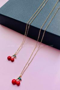 Modalamelif Tonbul Gold Kiraz Kolye