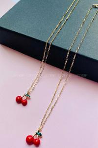 Modalamelif Tonbul Gold Kiraz Kolye