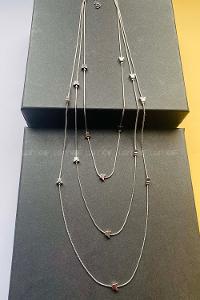 Modalamelif 3lü İtalyan Zincir Kelebekli Gümüş Kolye