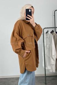 Modalamelif Bombe Cepli Ceket Camel