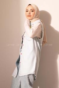 Modalamelif Neon Taşlı Kot Yelek Açık Mavi