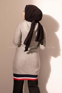 Modalamelif Super Yazı Baskılı Sweatshirt Gri