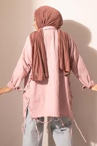 Modalamelif Yanları Kuşgözlü Gabardin Ceket Lila