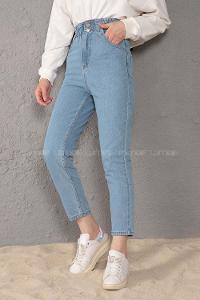 Modalamelif Bel Lastikli Boru Paça Jean Açık Mavi