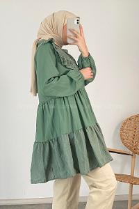 Modalamelif Hakim Yaka  Danteli Tunik Pastel