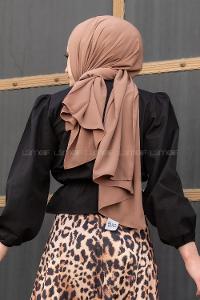 Lamelif Bel Lastikli Balon Kol Bluz Siyah