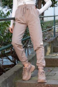 Modalamelif Bel Ve Paça Lastikli Rahat Pantolon Bej