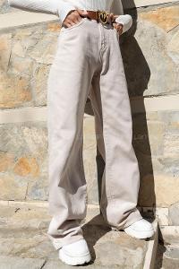 Modalamelif Çift CepliBol Paça Pantolon Taş Rengi