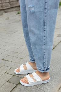 Modalamelif Paven Kadın Günlük Toka Detaylı Terlik Beyaz