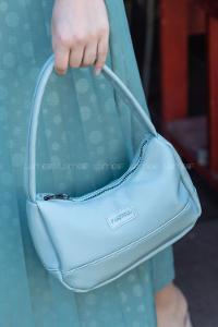 Modalamelif Saten Kumaş Baget Vialla Çanta Açık Mavi