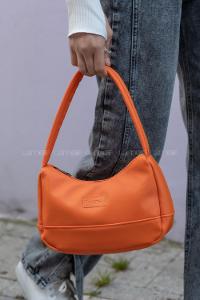 Modalamelif Saten Kumaş Baget Vialla Çanta Oranj