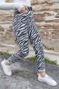 Modalamelif  Zebra Desen Mom Jean Siyah Beyaz