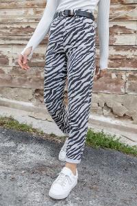 Modalamelif  Zebra Desen Mom Jean Siyah Beyaz