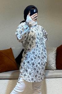 Modalamelif Hakim Yaka Dantel Detaylı Tunik Siyah