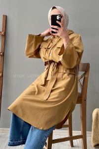 Modalamelif Kuşak Bağlamalı Uzun Tunik Camel