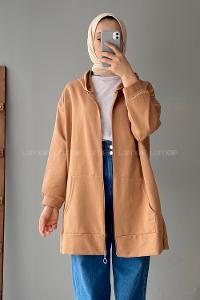 Camel V Neck Long Arm Knitwear Cardigan