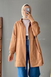 Camel V Neck Long Arm Knitwear Cardigan