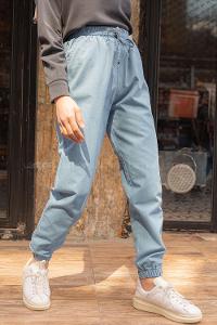 Modalamelif Beli Lastikli Rahat Pantolon Açık Mavi