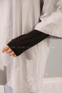 Lamelif Düz Renk Uzun Kol İçlik Siyah