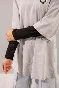 Lamelif Düz Renk Uzun Kol İçlik Siyah