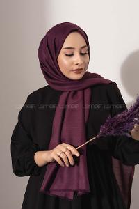 Modalamelif Mürdüm İnce Keten Şal