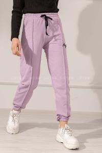 Modalamelif Beli Lastikli Angel Nakışlı Eşofman Lila