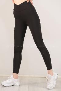 Modalamelif Çapraz Kemerli Dalgıç Tayt Siyah