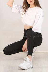 Modalamelif Çapraz Kemerli Dalgıç Tayt Siyah