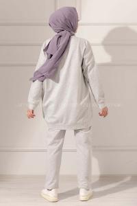 Modalamelif Şerit Garnili Spor Takım Gri