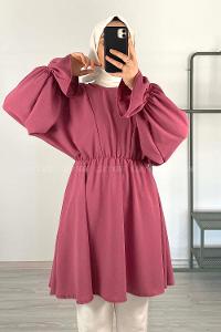 Modalamelif Balon Kol Ayrobin Tunik Açık Mor