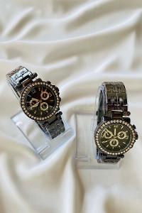 Modalamelif Çelik Kordon Gedo Siyah Taş Detaylı Saat