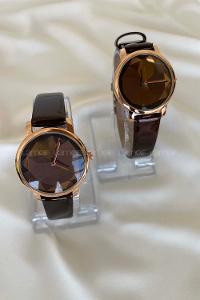 Modalamelif Wenna Acı Kahve Gold Çerçeve Saat