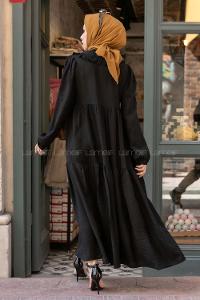 Modalamelif Bebe Yaka Fırfırlı Elbise Siyah