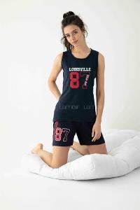 Modalamelif Lacivert Japone Kol Şortlu Pijama