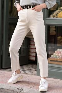 Modalamelif Paça Kesik Mom Jean Taş