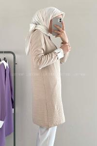 Modalamelif Renk Garnili Gömlek Bej