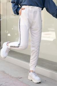 Modalamelif Yanı Şeritli Eşofman Altı Ekru