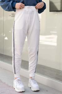 Modalamelif Yanı Şeritli Eşofman Altı Ekru