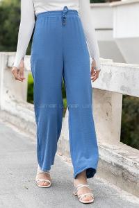 Modalamelif Bel Lastikli Salaş Pantolon Açık Mavi