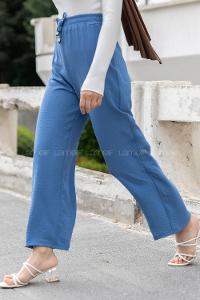 Modalamelif Bel Lastikli Salaş Pantolon Açık Mavi