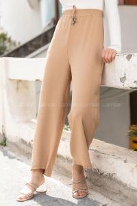 Modalamelif Bel Lastikli Salaş Pantolon Camel
