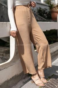 Modalamelif Bel Lastikli Salaş Pantolon Camel