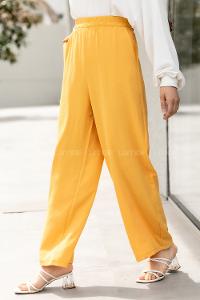 Modalamelif tikli Salaş Pantolon Hardal