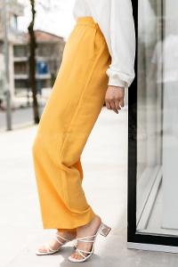 Modalamelif tikli Salaş Pantolon Hardal