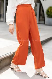 Modalamelif Bel Lastikli Salaş Pantolon Kiremit