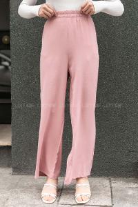 Modalamelif Bel Lastikli Salaş Pantolon Pudra