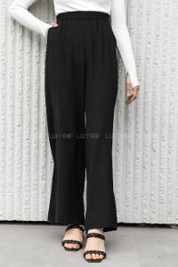 Modalamelif Bel Lastikli Salaş Pantolon Siyah
