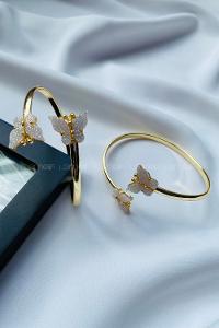 Modalamelif Beyaz Kelebek Kelepçe Bileklik