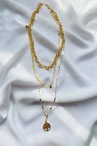 Modalamelif Gold 3lü Yaşam Ağacı Kolye