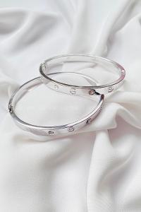 Modalamelif Gümüş Taşlı Çelik Bileklik